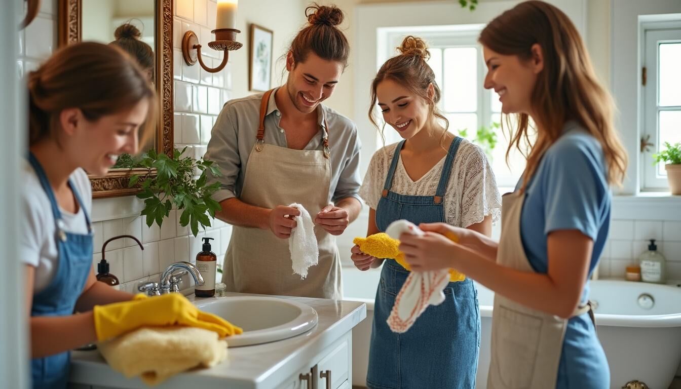 Découvrez notre guide simple et rapide pour un nettoyage efficace de votre salle de bain. Suivez nos conseils pratiques et astuces pour éliminer le calcaire, la moisissure et redonner éclat à vos surfaces. Idéal pour un entretien facile et rapides !